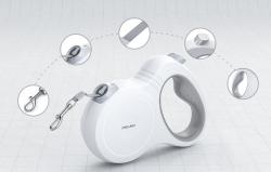 Petsuper Automatické zatahovací vodítko pro psy 5 m (bílé)