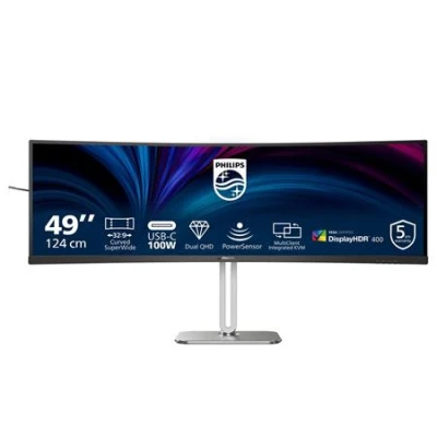 Philips LCD 49B2U5900C 48,8" zakřivený VA/5120x1440@75Hz/4ms/450cd/2xHDMI/DP/3xUSB/USB-C dock/RJ45/Repro/HAS/5 let