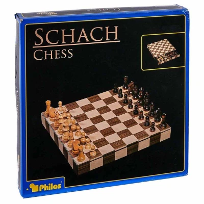 Philos Šachy v luxusní 3D dřevěné šachovnici