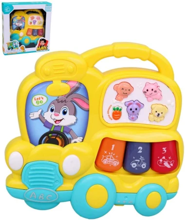 Piánko baby autobus hudební s melodiemi na baterie Světlo Zvuk
