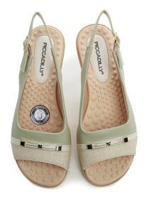 Piccadilly 500380-1 zelenkavé dámské nadměrné sandály