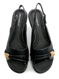 Piccadilly 500408-1 čierne dámske nadmerné sandále šírka H