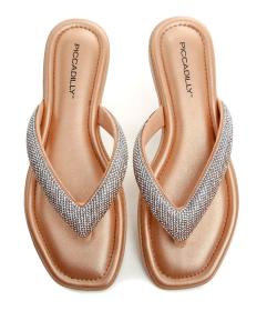 Piccadilly 508039-7 zlato růžové dámské žabky