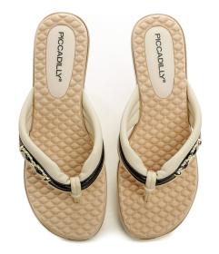 Piccadilly 540345-1 béžové dámské žabky na klínu