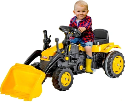 PILSAN Traktor auto šlapací žlutý 125×51×51cm buldozer s přední lžící