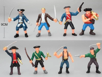 Piráti se zbraněmi plastové akční figurky 9cm set 8ks v sáčku