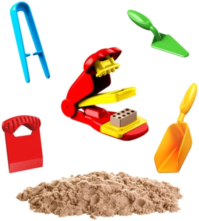 Písek kinetický domeček 750g kreativní set s nástroji a doplňky