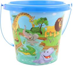 Pískový set kyblík 15cm s formičkou a 2 nástroji Safari sada na písek 4ks