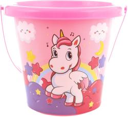 Pískový set kyblík 15cm se 2 nástroji a formičkou Jednorožec sada na písek 4ks