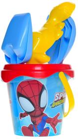 Pískový set Spiderman kyblík transparentní se sítkem a 2 nástroji Pískový set Spiderman kyblík transparentní se sítkem a 2 nástroji