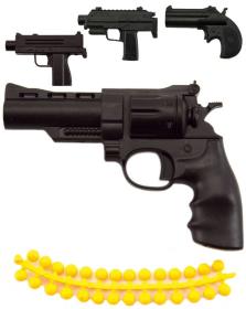 Pistole dětská 11cm na měkké kuličky set se soft náboji v krabici 4 druhy Pistole dětská 11cm na měkké kuličky set se soft náboji v krabici 4 druhy