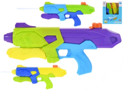 Pistole dětská vodní 42cm se zásobníkem na vodu 3 barvy plast Pistole dětská vodní 42cm se zásobníkem na vodu 3 barvy plast