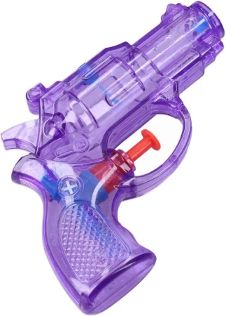 Pistolka dětská vodní stříkací revolver 13cm průhledný na vodu 4 barvy