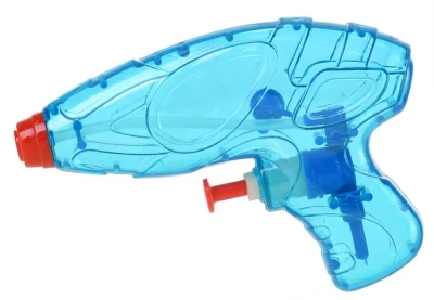 Pistolka vodní stříkací 12cm se zásobníkem na vodu průhledná 4 barvy