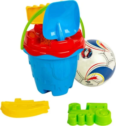 PL Sada na písek kyblík zámek set s míčem a nástroji plast PL Sada na písek kyblík zámek set s míčem a nástroji plast