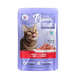 Plaisir Cat hovězí krocaní, kapsička 100 g Plaisir Cat hovězí krocaní, kapsička 100 g