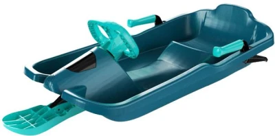 PLASTKON Boby řiditelné s volantem Skipper Zelené s lyžinou plast PLASTKON Boby řiditelné s volantem Skipper Zelené s lyžinou plast