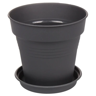 Plastkon Camelie antracitová 20 cm miska pod květináč