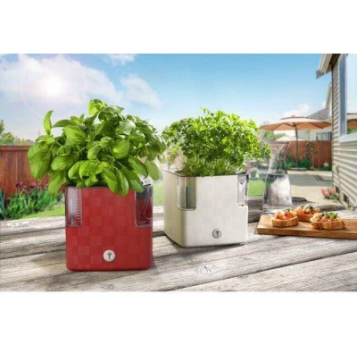 Plastkon Cobble samozavlažovací květináč bílá