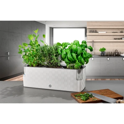 Plastkon Cobble Trio samozavlažovací květináč bílá