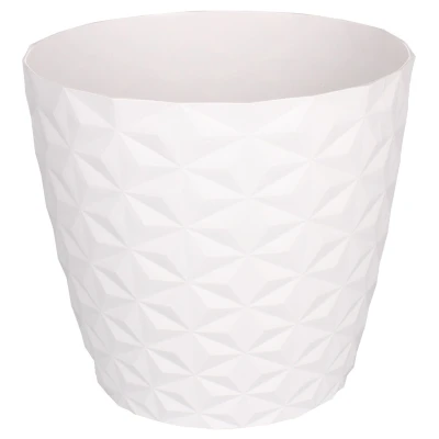 Plastkon Crystal Mat bílý dekorativní květináč