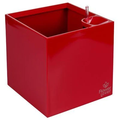 Plastkon Cubico samozavlažovací květináč červená Plastkon Cubico samozavlažovací květináč červená