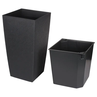 Plastkon Delto Stone samozavlažovací květináč 25 x 46 cm antracitová