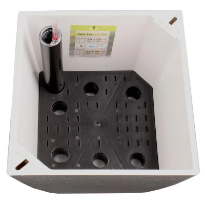 Plastkon Delto Stone samozavlažovací kvetináč 25 x 46 cm biela