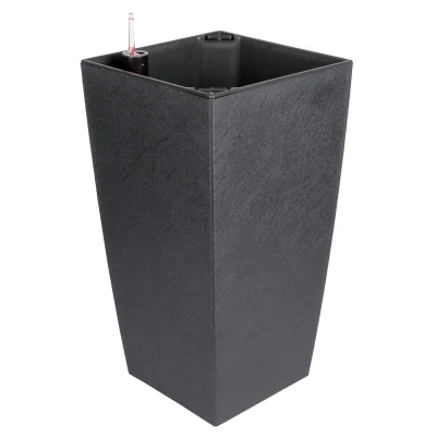 Plastkon Delto Stone antracitová 30 x 58 cm samozavlažovací květináč