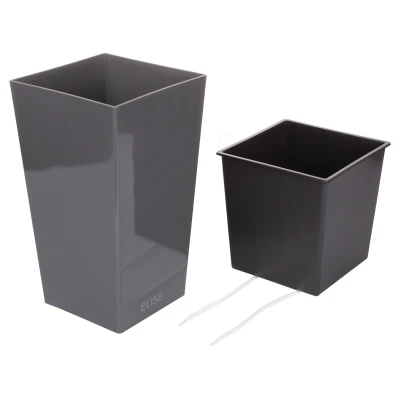 Plastkon Elise Lesk antracitový dekorativní květináč