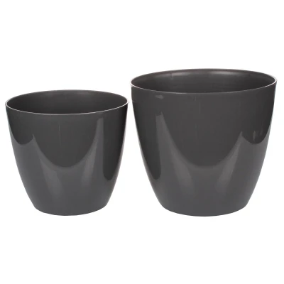 Plastkon Ella Lesk antracitový dekorativní květináč