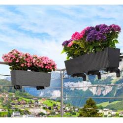 Plastkon Florence Stone dekorativní truhlík 75 cm antracitová