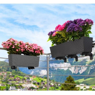 Plastkon Florence Stone dekorativní truhlík 75 cm antracitová