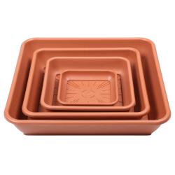 Plastkon Quattro miska pod květináč terakota