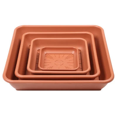 Plastkon Quattro miska pod květináč terakota
