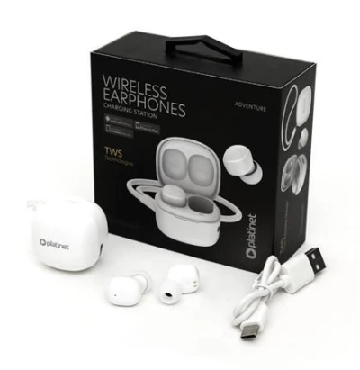 Platinet TWS EARBUDS PM1001W BT V5.3 + CHARGING CASE 180mAh MIDNIGHT WHITE