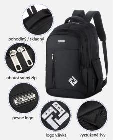 Platinium Batoh s USB portem 30 litrů černý