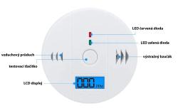 Platinium Detektor oxidu uhelnatého s ukazatelem PPM WJ-C0999