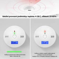 Platinium Detektor oxidu uhelnatého s ukazatelem PPM WJ-C0999