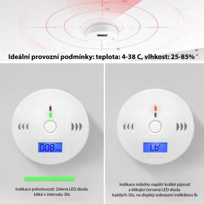 Platinium Detektor oxidu uhelnatého s ukazatelem PPM WJ-C0999
