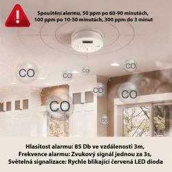 Platinium Detektor oxidu uhelnatého s ukazatelem PPM WJ-C0999