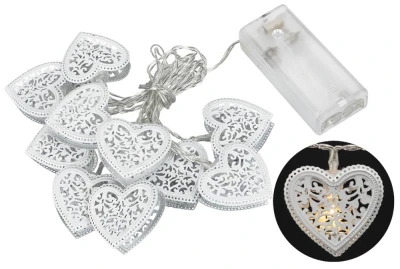 Platinium Světelný LED řetěz 10 diod, kovové srdce, 1,6 m, teplá bílá Platinium Světelný LED řetěz 10 diod, kovové srdce, 1,6 m, teplá bílá