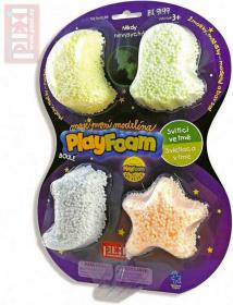 PlayFoam pěnová kuličková modelína set 4 barvy svítí ve tmě fosforeskuje PlayFoam pěnová kuličková modelína set 4 barvy svítí ve tmě fosforeskuje