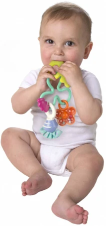 Playgro Baby chrastítko s kousátky pastelové pro miminko