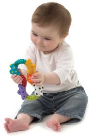 PLAYGRO Baby kousátko žížala 15cm pro miminko plast