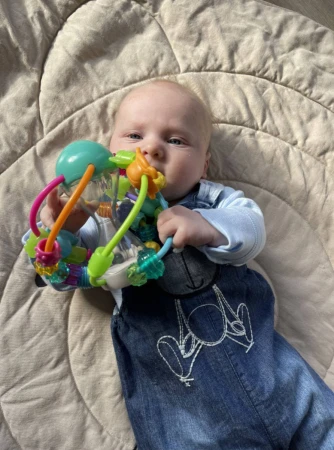 Playgro Baby míček zábavný senzorický pastelový pro miminko