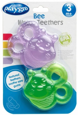 PLAYGRO Chladivé hryzadlo baby včielka vodný set 2ks pre bábätko