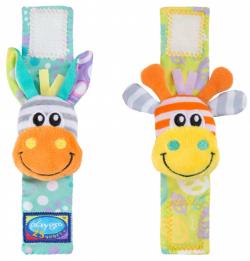 PLAYGRO Náramek zvířátko baby chrastící pro miminko na ruku 2 druhy PLYŠ
