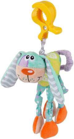 Playgro PLYŠ Baby pejsek vrnící pastelový s klipem pro miminko