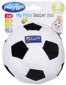 PLAYGRO PLYŠ Můj první fotbalový baby míč textilní s rolničkou pro miminko